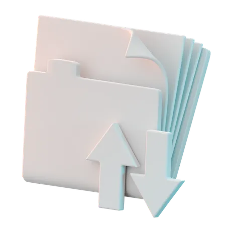 Upload Download File  3D Icon