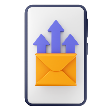 Upload Email  3D Icon