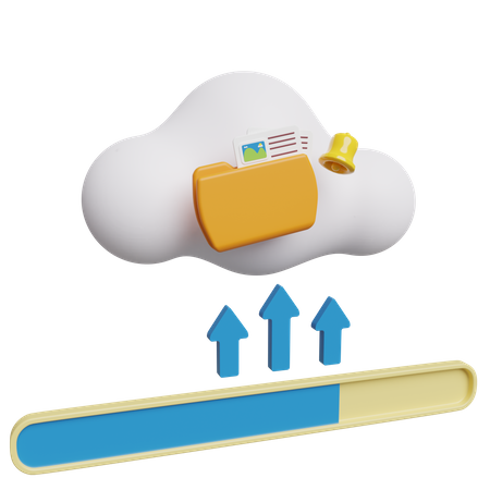 Upload File To Cloud  3D Icon