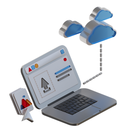 Upload File To Cloud  3D Icon