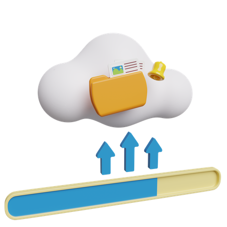 Upload File To Cloud  3D Icon
