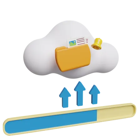 Upload File To Cloud  3D Icon