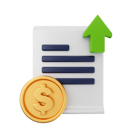 Upload Financial Document  3D Icon