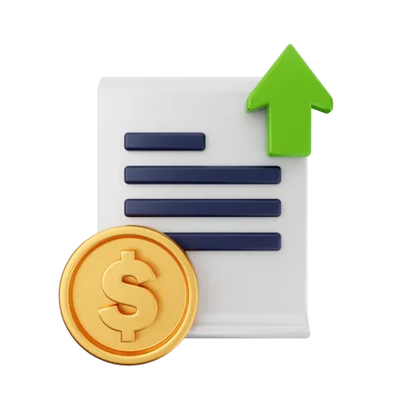 Upload Financial Document  3D Icon