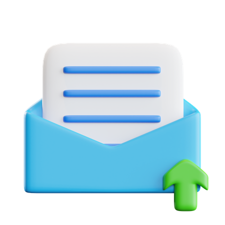 Upload Mail  3D Icon