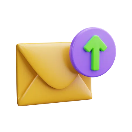 Upload Mail  3D Icon