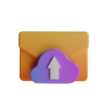 Upload Mail  3D Icon