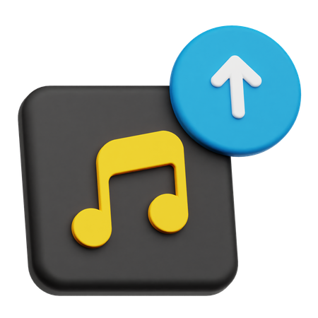 Upload Music  3D Icon