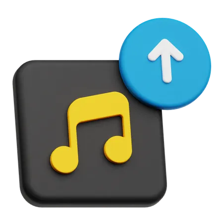 Upload Music  3D Icon