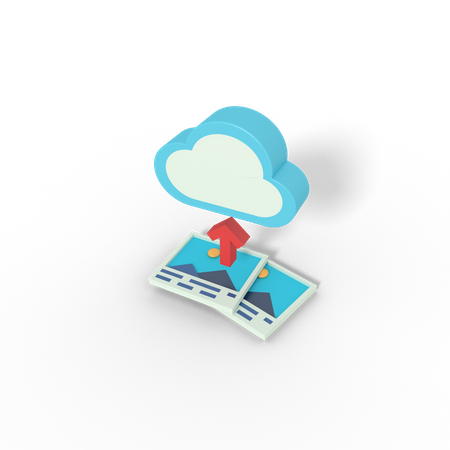 Upload picture on cloud  3D Icon