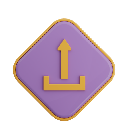 Seta de upload  3D Icon