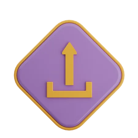 Seta de upload  3D Icon