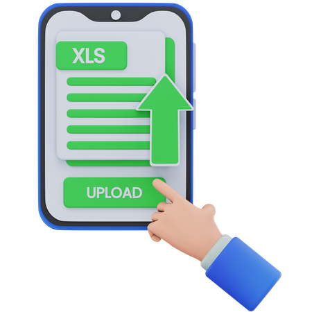 Upload spreadsheet file 3D Icon