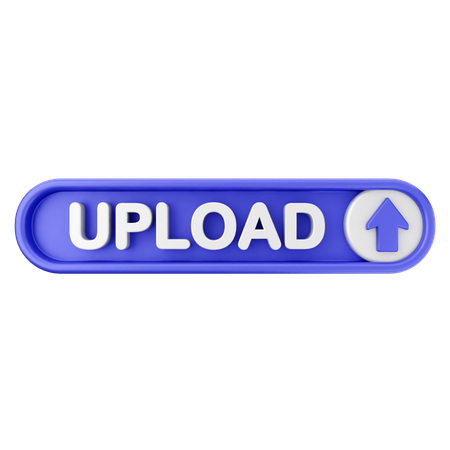 Upload Text Button  3D Icon