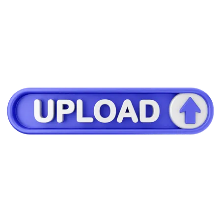 Upload Text Button  3D Icon