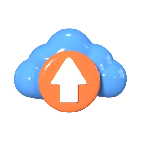 This Is Upload To Cloud 3 D Render Illustration Icon It Comes As A High Resolution PNG File Isolated On A Transparent Background The Available 3 D Model File Formats Include BLEND OBJ FBX And GLTF 3D Icon