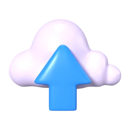 This Is Upload To Cloud 3 D Render Illustration Icon It Comes As A High Resolution PNG File Isolated On A Transparent Background The Available 3 D Model File Formats Include BLEND OBJ FBX And GLTF 3D Icon