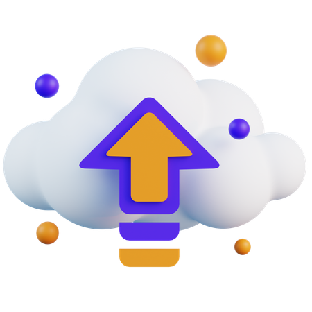 Upload To Cloud  3D Icon