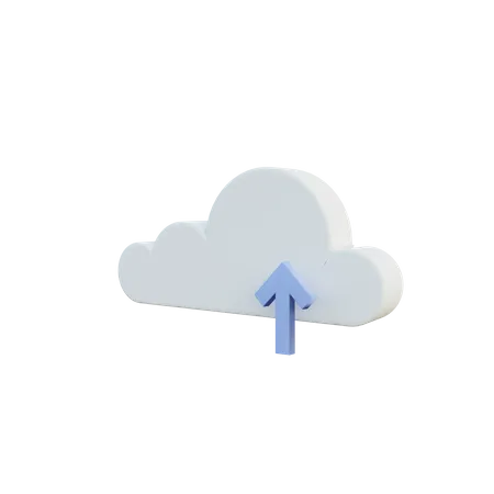 3 D Illustration Simple Icon Upload With Cloud 3D Illustration