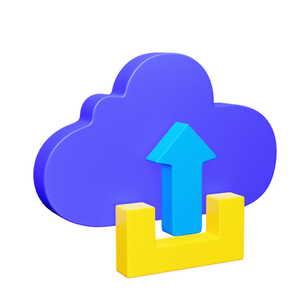 Uploading Cloud  3D Icon