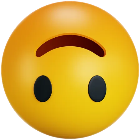 3 D Upside Down Emoji Inverted Smiling Yellow Face 3 D Stylized Icon 3D Icon