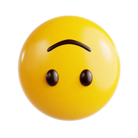Upside Down Smiley Face Emoji  3D Icon