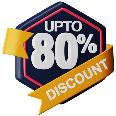 Upto 80 Percent Discount  3D Icon