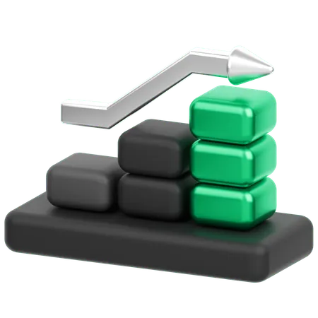 Uptrend Chart  3D Icon