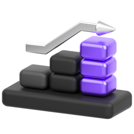 Uptrend Chart  3D Icon