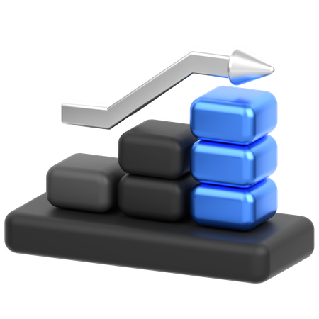 Uptrend Chart  3D Icon