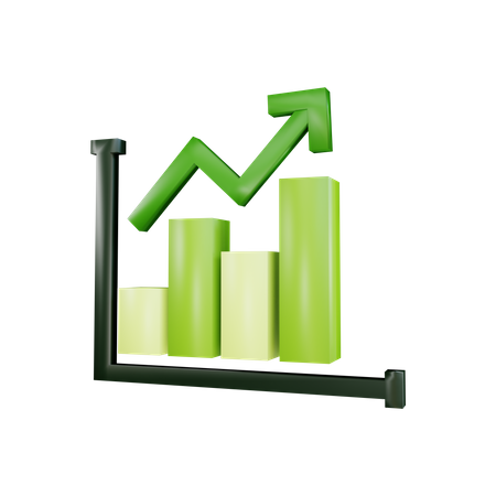 Uptrend chart  3D Icon