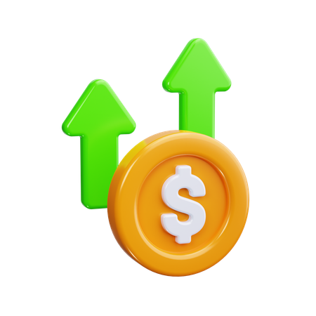 Upward Arrow With Dollar  3D Icon