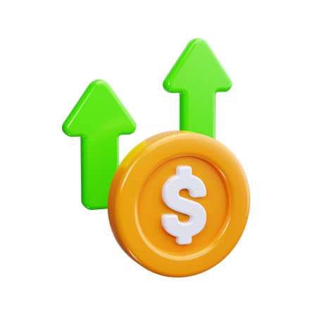 Upward Arrow With Dollar  3D Icon
