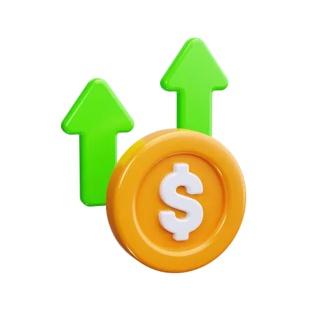 Upward Arrow With Dollar  3D Icon