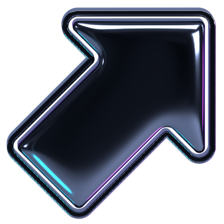 Upward Chrome Arrow  3D Icon