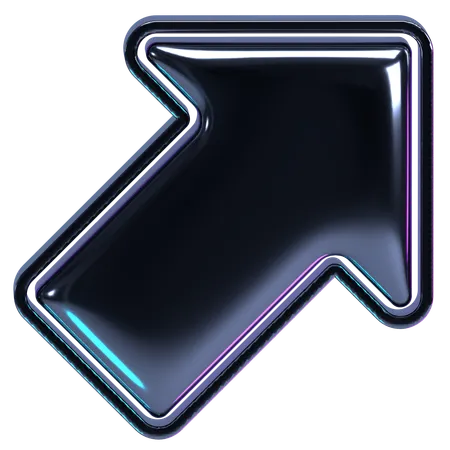 Upward Chrome Arrow  3D Icon