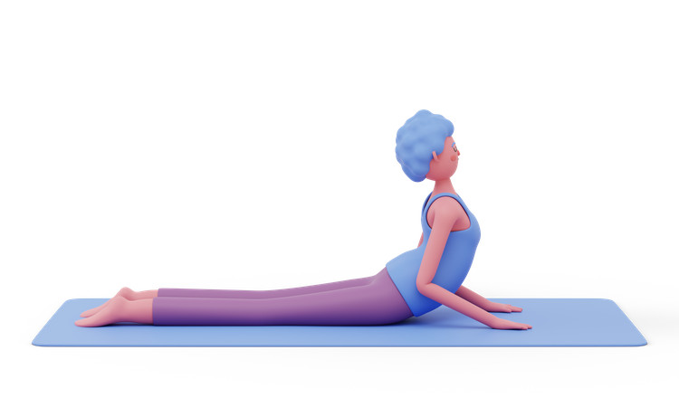 Upward Dog Yoga Pose  3D Illustration