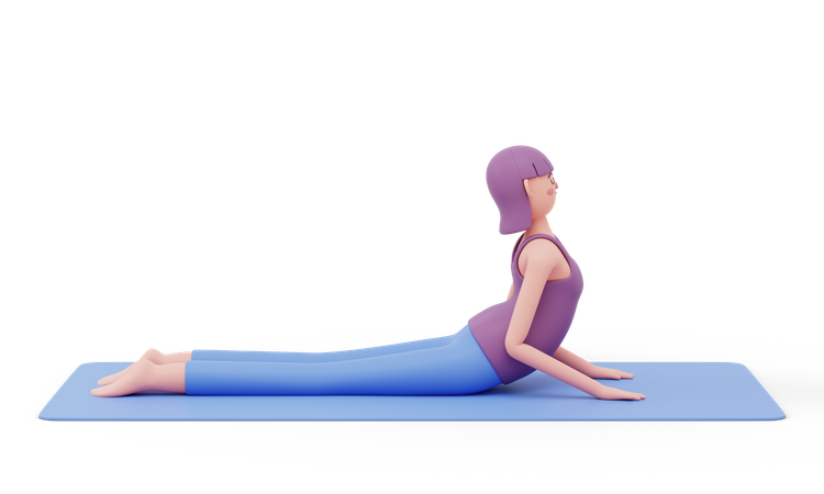 Upward Dog Yoga Pose  3D Illustration