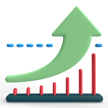 Upward Stocks  3D Icon