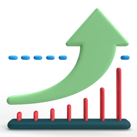 Upward Stocks  3D Icon