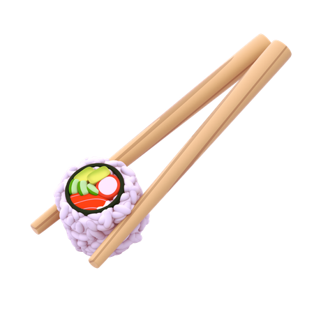 Uramaki Sushi Em Pauzinho  3D Icon