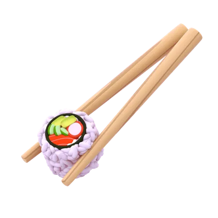 Uramaki Sushi Em Pauzinho  3D Icon