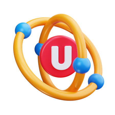 Uranium Atom  3D Icon