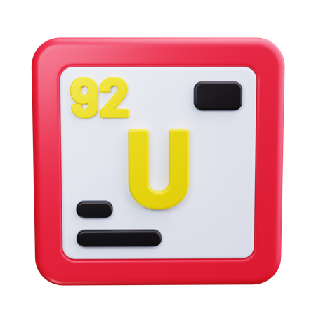 Uranium Atom  3D Icon