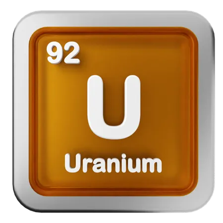 Uranium Periodic Table  3D Icon