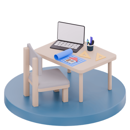 都市建築家のワークデスク  3D Icon