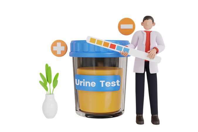 Urine test for medical purposes  3D Icon