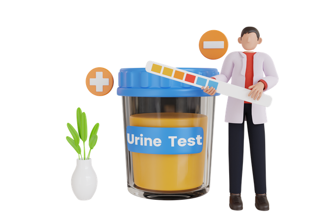 Urine test for medical purposes  3D Illustration