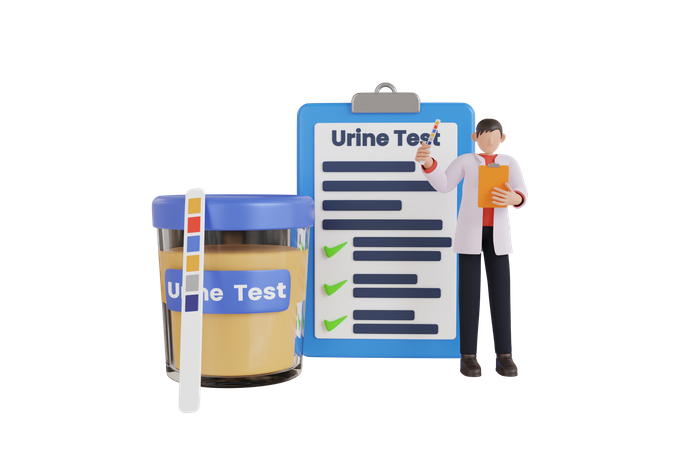 Urine test strip  3D Illustration