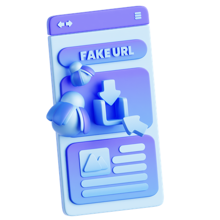 偽のURL  3D Icon